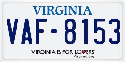 VA license plate VAF8153