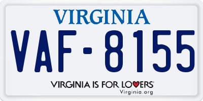 VA license plate VAF8155