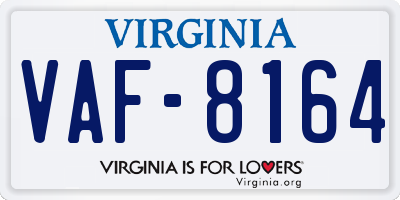 VA license plate VAF8164