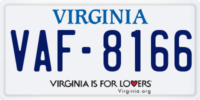 VA license plate VAF8166