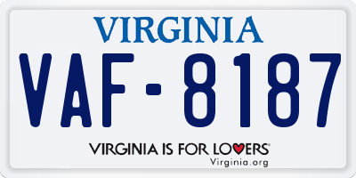 VA license plate VAF8187