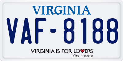 VA license plate VAF8188