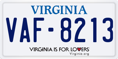 VA license plate VAF8213