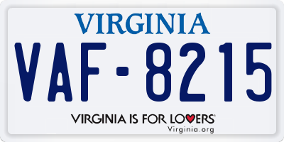 VA license plate VAF8215