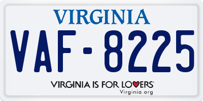 VA license plate VAF8225