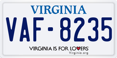 VA license plate VAF8235