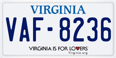 VA license plate VAF8236