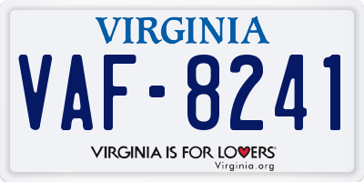 VA license plate VAF8241