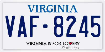 VA license plate VAF8245