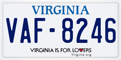 VA license plate VAF8246