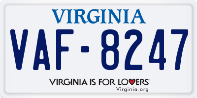 VA license plate VAF8247