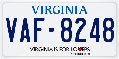 VA license plate VAF8248