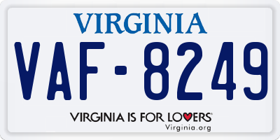 VA license plate VAF8249