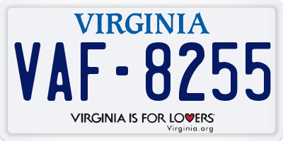 VA license plate VAF8255