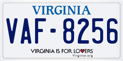 VA license plate VAF8256
