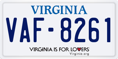 VA license plate VAF8261