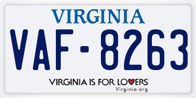 VA license plate VAF8263