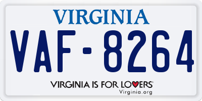 VA license plate VAF8264