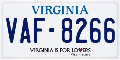 VA license plate VAF8266