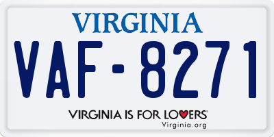 VA license plate VAF8271