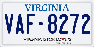 VA license plate VAF8272
