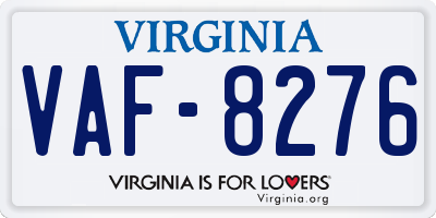 VA license plate VAF8276