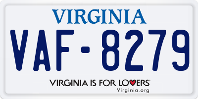 VA license plate VAF8279