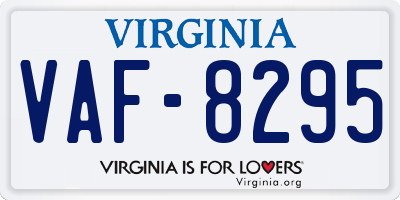 VA license plate VAF8295