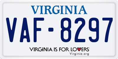 VA license plate VAF8297