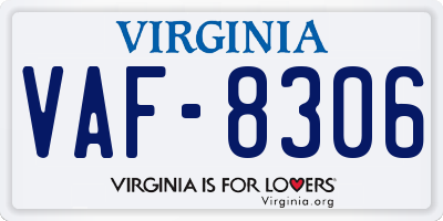VA license plate VAF8306