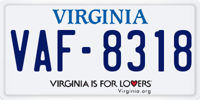 VA license plate VAF8318