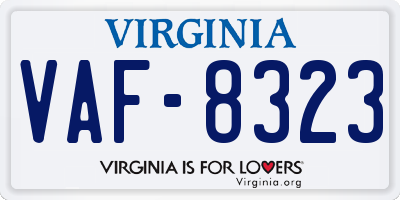 VA license plate VAF8323