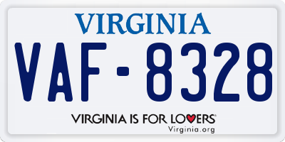VA license plate VAF8328