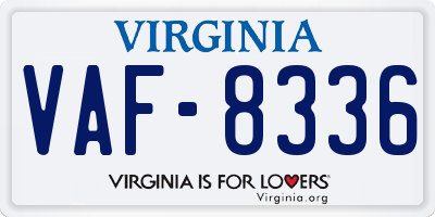 VA license plate VAF8336