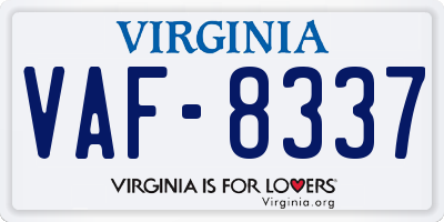 VA license plate VAF8337