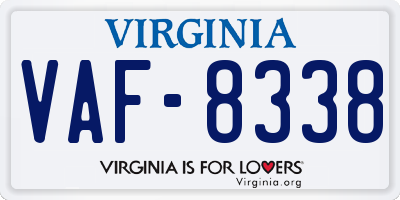 VA license plate VAF8338