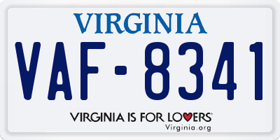 VA license plate VAF8341