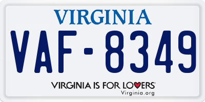 VA license plate VAF8349