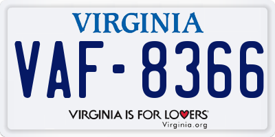 VA license plate VAF8366