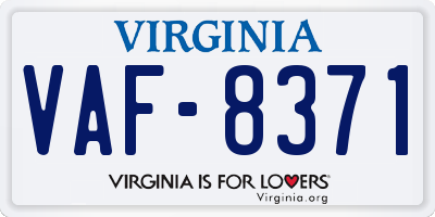 VA license plate VAF8371