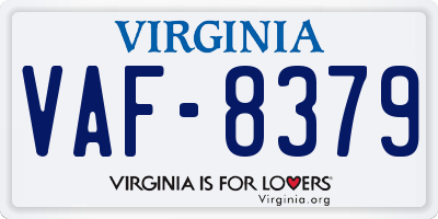 VA license plate VAF8379