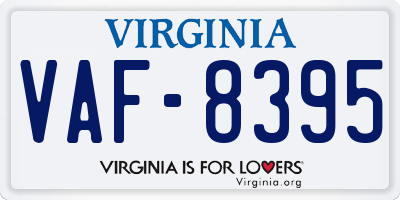 VA license plate VAF8395