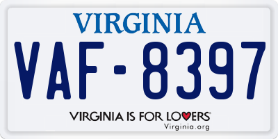 VA license plate VAF8397