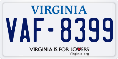VA license plate VAF8399