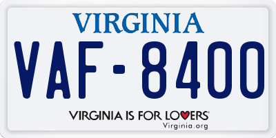 VA license plate VAF8400