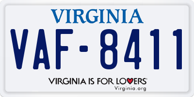 VA license plate VAF8411