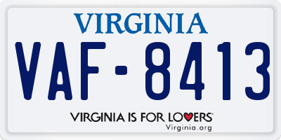 VA license plate VAF8413