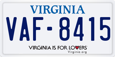 VA license plate VAF8415