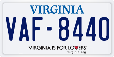 VA license plate VAF8440