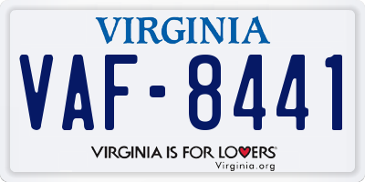 VA license plate VAF8441